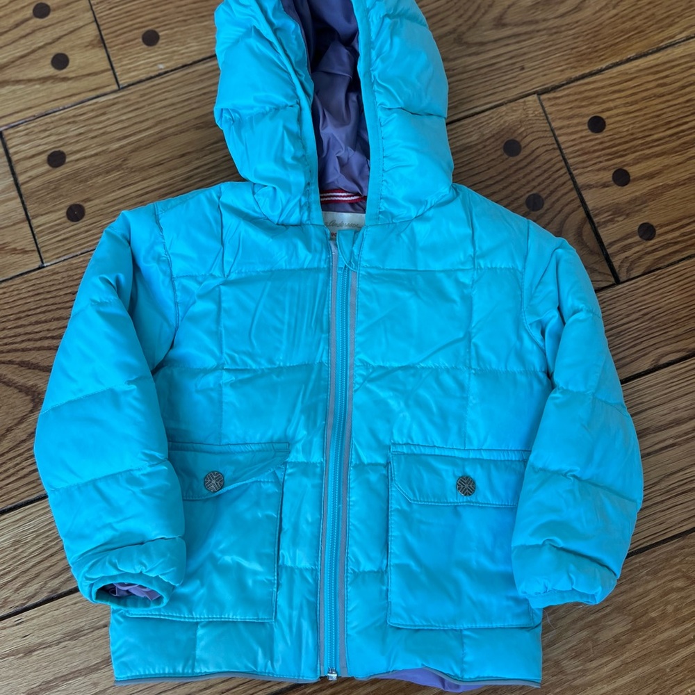 Hanna Andersson Blue Puffer Jacket with Hood